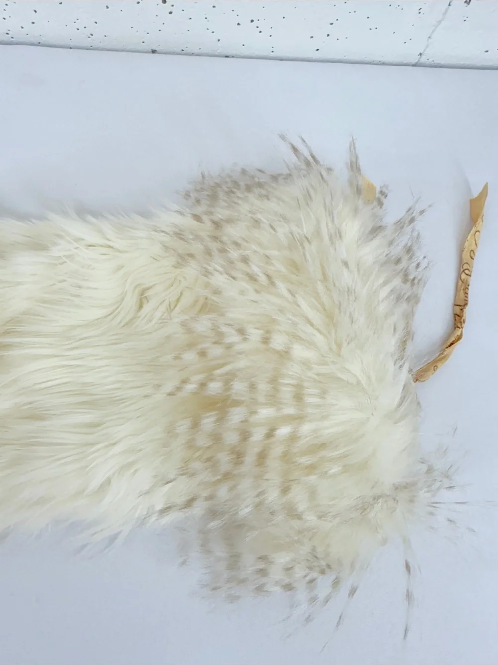 Anthropologie North Pole Off White Faux Fur Stocking NEW
